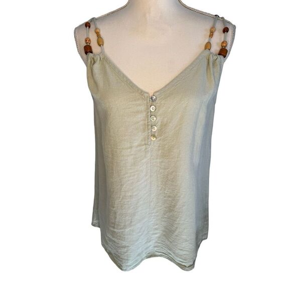 NEW Maurices Women’s Small Light Green Wood Beaded‎ Strap Tank Top NWT - Picture 2 of 8